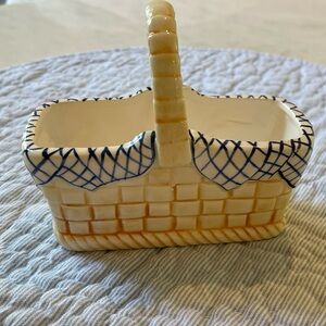 Vintage small porcelain picnic basket